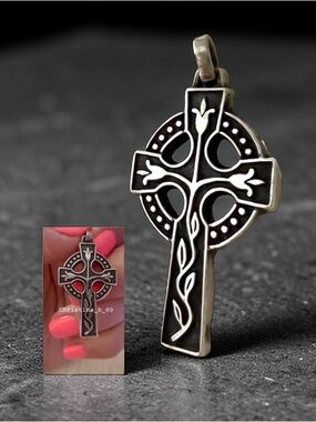 Rare James Avery Celtic lily cross pendant